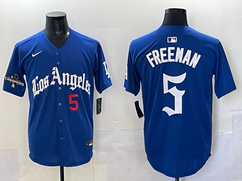 Men Los Angeles Dodgers 5 Freeman Blue 2025 Nike MLB Jersey style 007